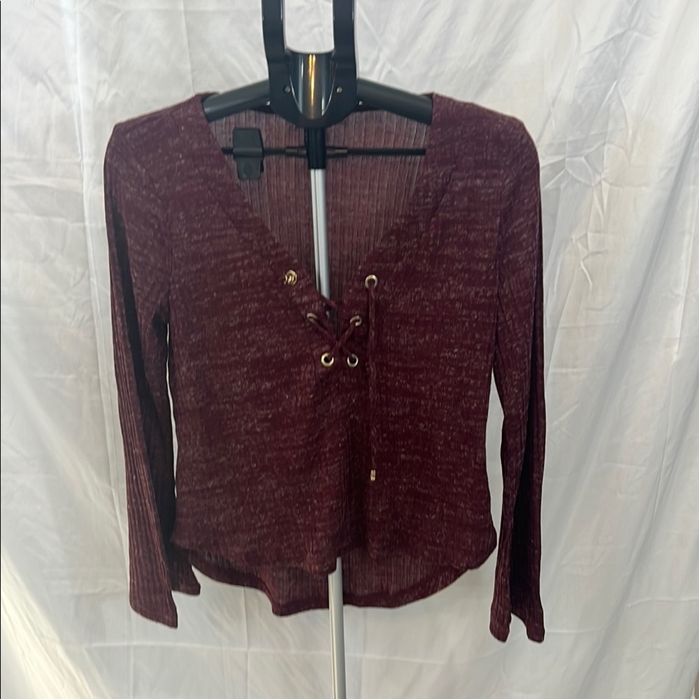 Rue21 Red Tie Front Fitted Blouse